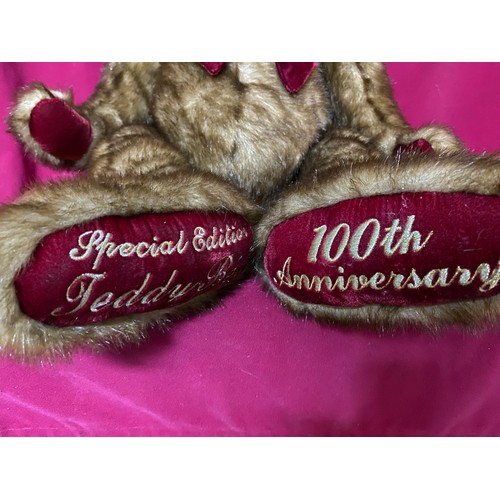 186 - Vintage 100th anniversary jointed teddy bear