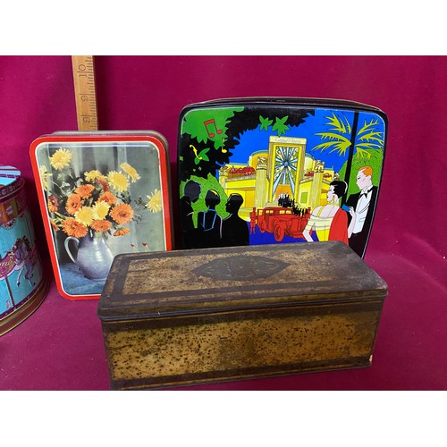 189 - Selection of 9 vintage advertising tins including some from Fortnum & Mason.