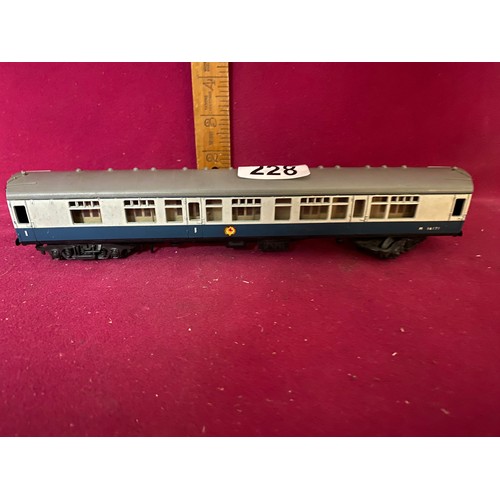 228 - A Vanguard locomotive 'Warship Class', a 16171 carriage and a AK's product GWR wagon kit and coral w... 