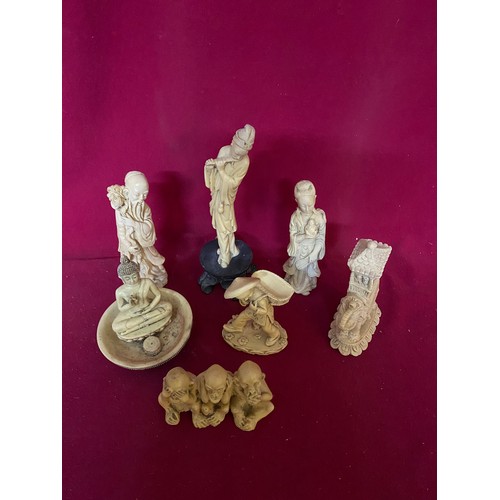 473 - Collection of Chinese figurines including Immortals and Buddha's