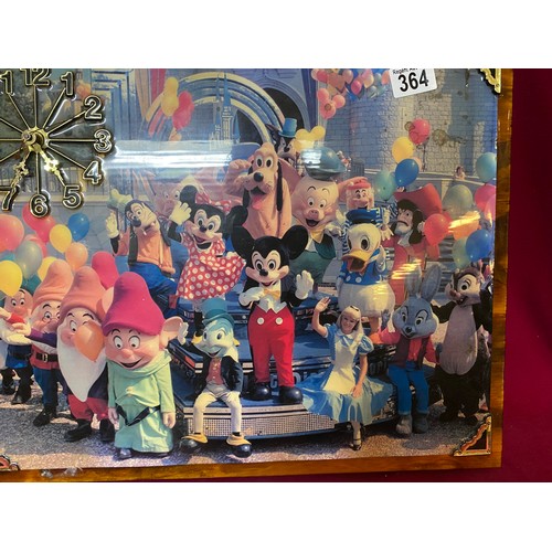 364 - Vintage Disney World wooden clock, Mickey and friends measuring 50 x 40 cms