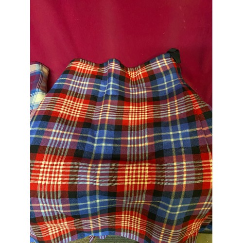367 - Selection of 3 x kilts, 2 made by Thomas Gordon and Sons Glasgow, a sporran and a sash.