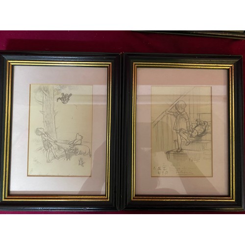 374 - Selection of 6 x Winnie the Pooh framed prints measuring approx 24 x 19 cms