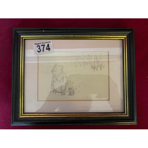 374 - Selection of 6 x Winnie the Pooh framed prints measuring approx 24 x 19 cms