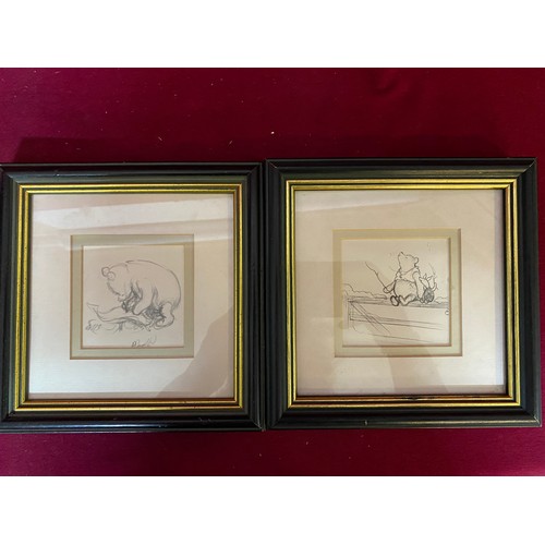 374 - Selection of 6 x Winnie the Pooh framed prints measuring approx 24 x 19 cms