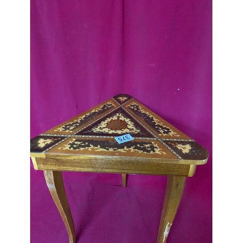 375 - Musical sewing box/occasional table with inlaid Italian top in working order.