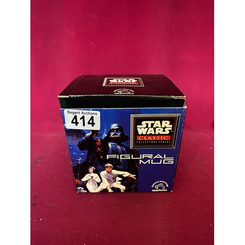 414 - Vintage Star Wars classic collector series Boba Fett figural mug, first edition. Made by Applause in... 