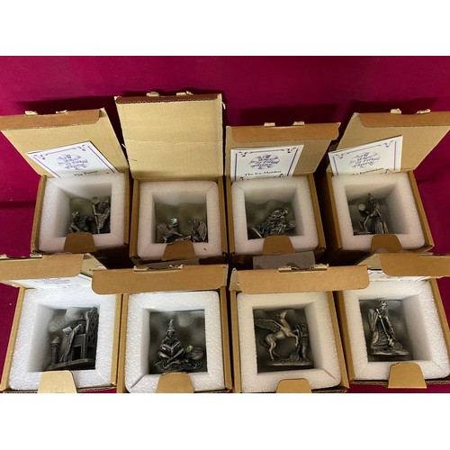 415 - 8 x model metal figures with crystals. The Magic of the Crystal by The Danbury Mint, boxed new condi... 