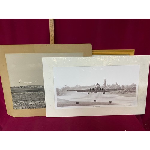 47 - 3 large military pictures, one in frame.