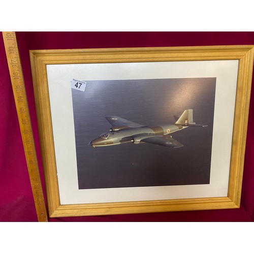 47 - 3 large military pictures, one in frame.