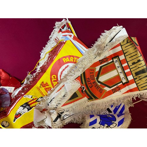 53 - Collection of vintage 1960's/70's football pennants and rosettes