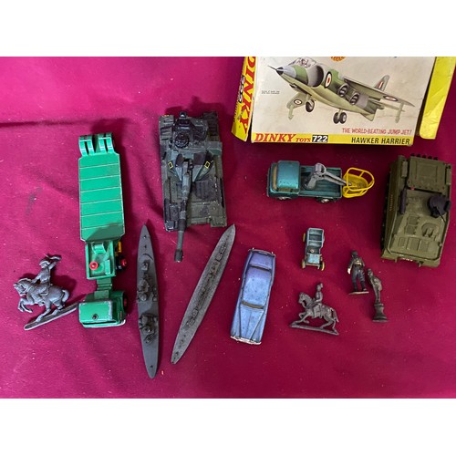 56 - Collection of vintage die cast cars and military vehicles from Dinky and Corgi.