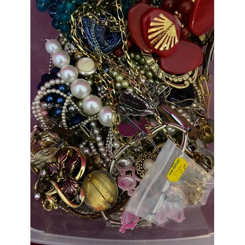 58 - Box of vintage costume jewellery