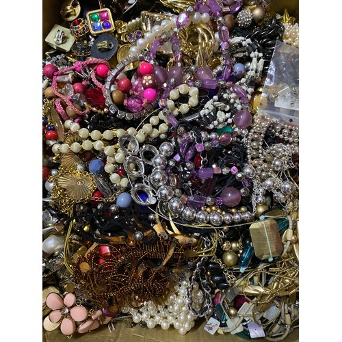 92 - Box of vintage costume jewellery