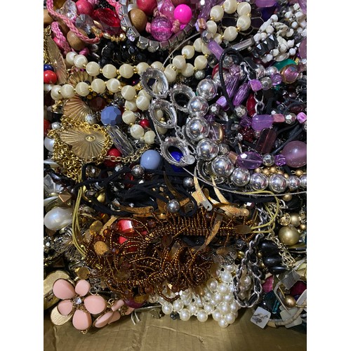 92 - Box of vintage costume jewellery