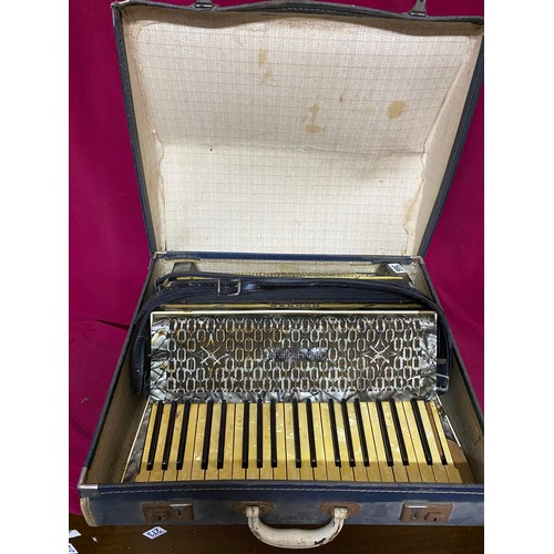366 - Hohner Tango IV 120-Bass Accordion, with case, working but some keys missing