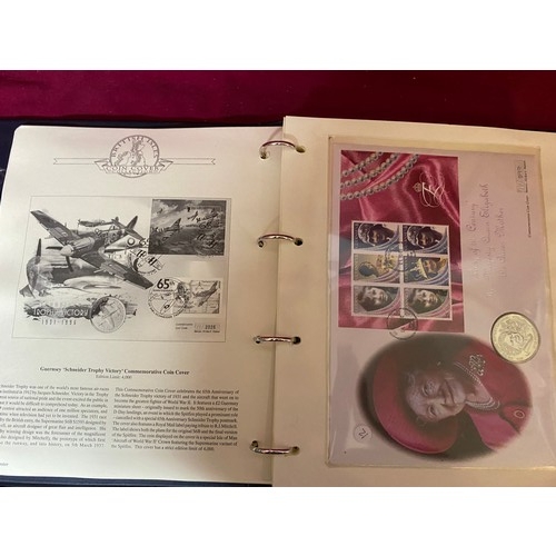 52 - Collection of collectable £1, £5 coin covers in album