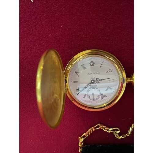 231 - Boxed masonic full hunter pocket watch