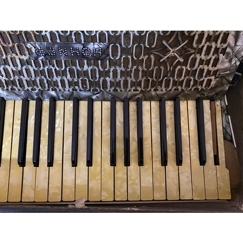 366 - Hohner Tango IV 120-Bass Accordion, with case, working but some keys missing