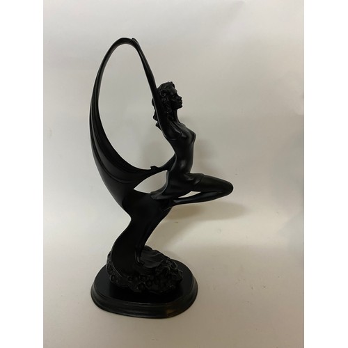 134 - 2 x Art Deco style lady figurines, 32cms tall