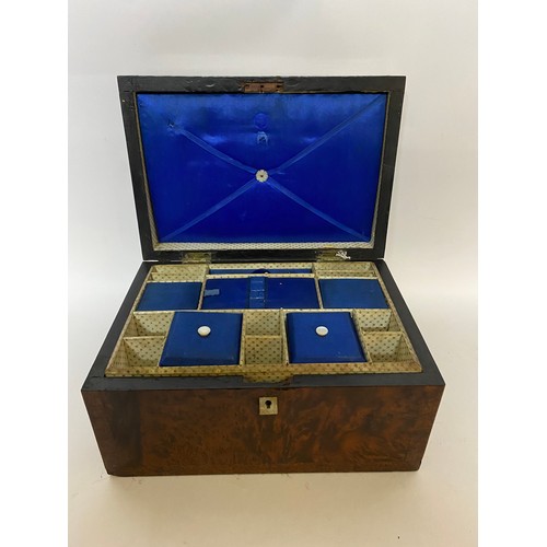 136 - Antique ladies travel writing box. 28x19x15cms