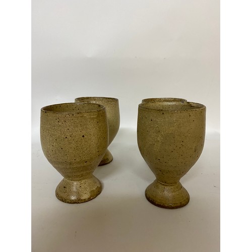 157 - Vieux Cres set of Jug and 4 goblets.  21cms.