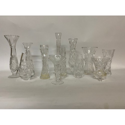 158 - Selection of glass vases and bud vases