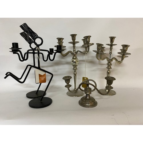 215 - Selection of modern and traditional candelabras.