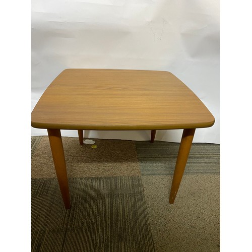 219 - Schrieber teak coloured table 50x50x38cms