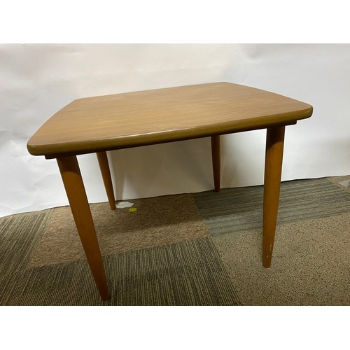 219 - Schrieber teak coloured table 50x50x38cms