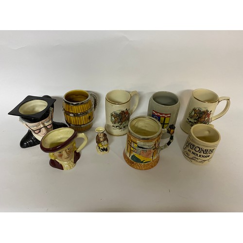 230 - Selection of tankards and toby jugs