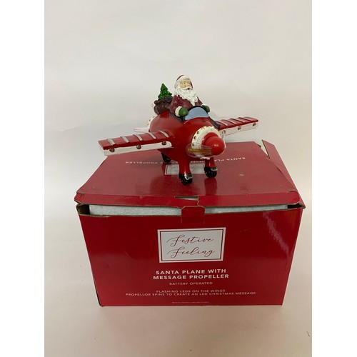 236 - Festive Feeling Santa plane with message propeller