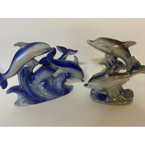 238 - Collection of blue and white dolphin ornaments