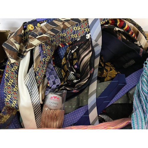 239 - Large collection of mens ties and ladies scarves