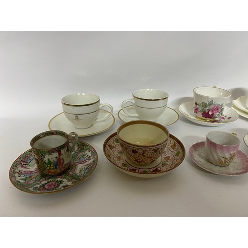 257 - Selection of cups and saucers, makes include Shelley