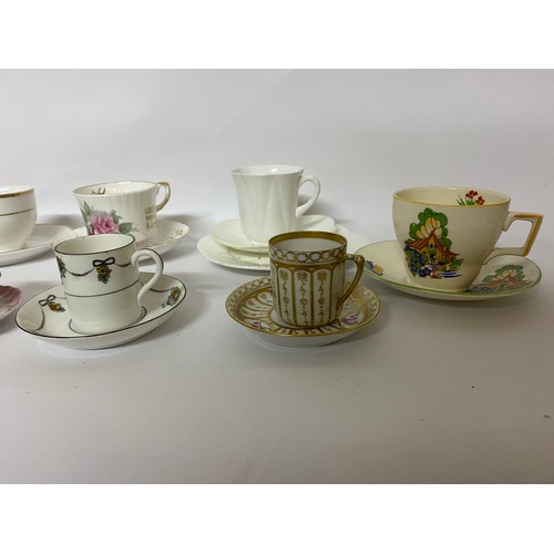 257 - Selection of cups and saucers, makes include Shelley