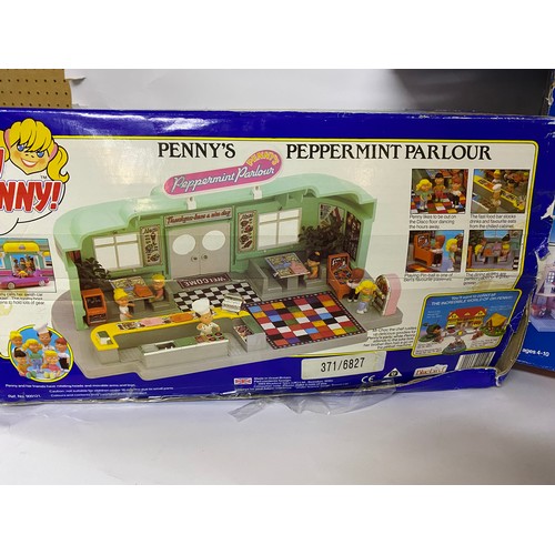 281 - Oh Penny playsets, Camping car, Shopping centre and Peppermint Parlour.