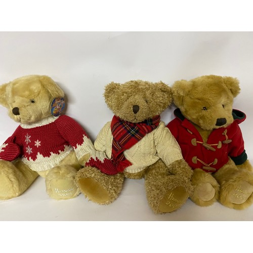 288 - Selection of 11 x Harrods bears, 1999-2009  inclusive.