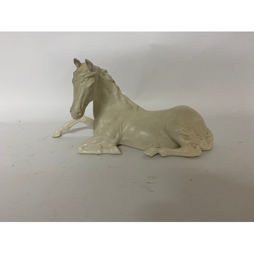 297 - Beswick and Coopercraft dog ornaments, tallest 19cms, and Beswick matt white horse