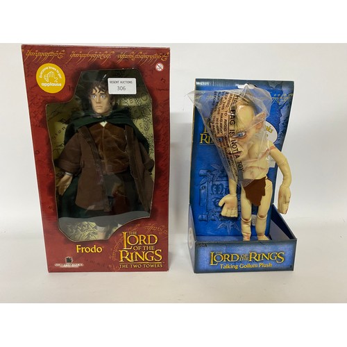 306 - 2 x Lord of the Rings Doll figures, boxed in new sealed condition. Frodo made by Applause in 2002 an... 