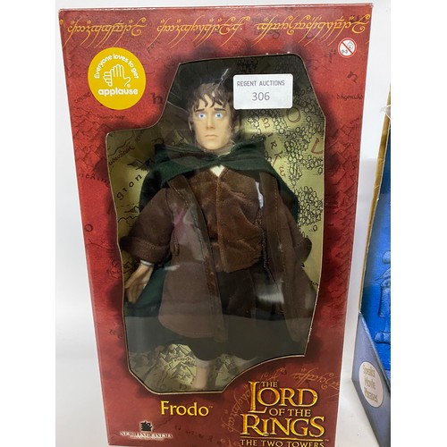 306 - 2 x Lord of the Rings Doll figures, boxed in new sealed condition. Frodo made by Applause in 2002 an... 