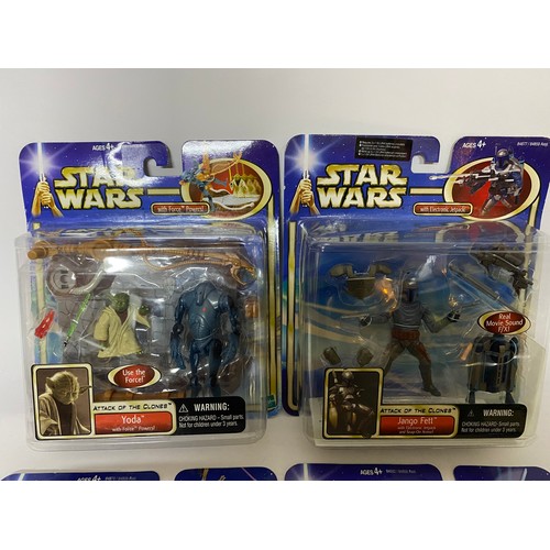 307 - 4 x Star Wars Episode II Attack of the Clones larger figure sets made by Hasbro in 2002. Including Y... 