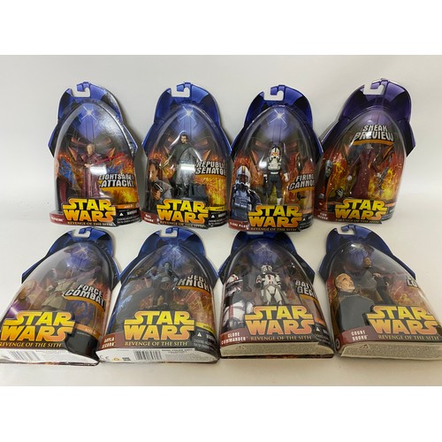 309 - 8 x Star Wars Revenge of the Sith, new sealed on card made by Hasbro in 2005