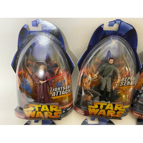 309 - 8 x Star Wars Revenge of the Sith, new sealed on card made by Hasbro in 2005