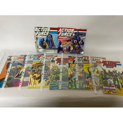 322 - Selection of Vintage Marvel Comics, 7 Action Force comics and 2 Action Force Books made in 1987. Fir... 