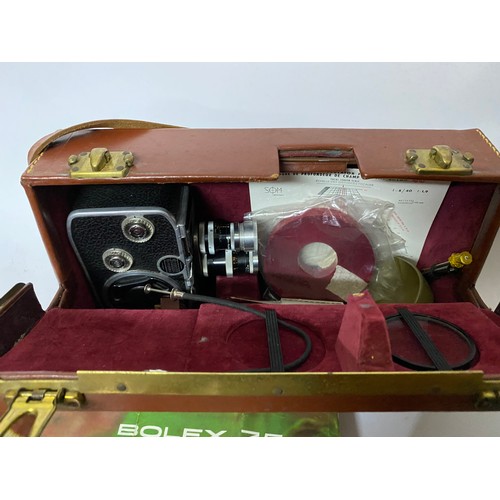 349 - Sankyo XL-405 cine camera with sound, a Bolex 7.5 macrozoom cine camera and a Roberts RM20 main elec... 