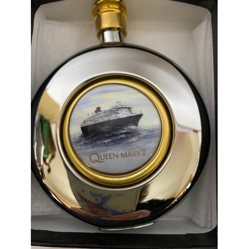 355 - A Cunard hipflask and a Sporran cup