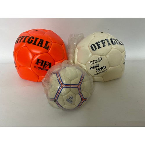 358 - Selection of 3 x FIFA approved matchballs including a Bobby Charlton Sports size 5