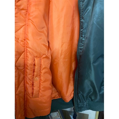 4 - Vintage Bomber Jacket in green and orange.