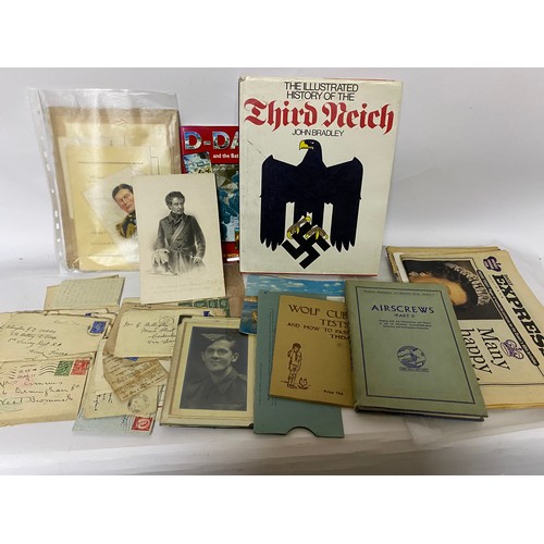 13 - Collection of Military ephemera from WW1 and WW2 comprising of letters, photo's and paperwork.